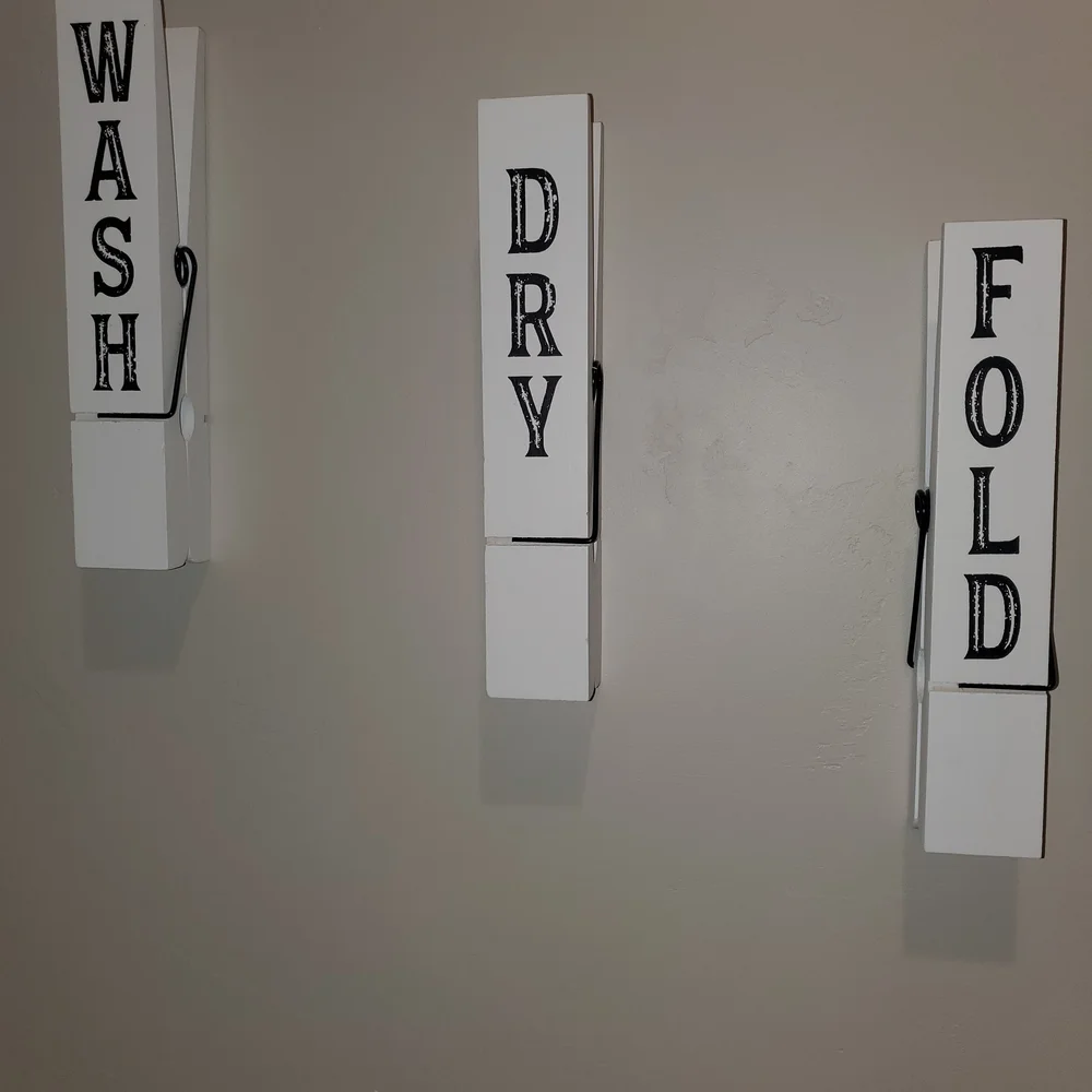 Black and White Clothes Pins Decor